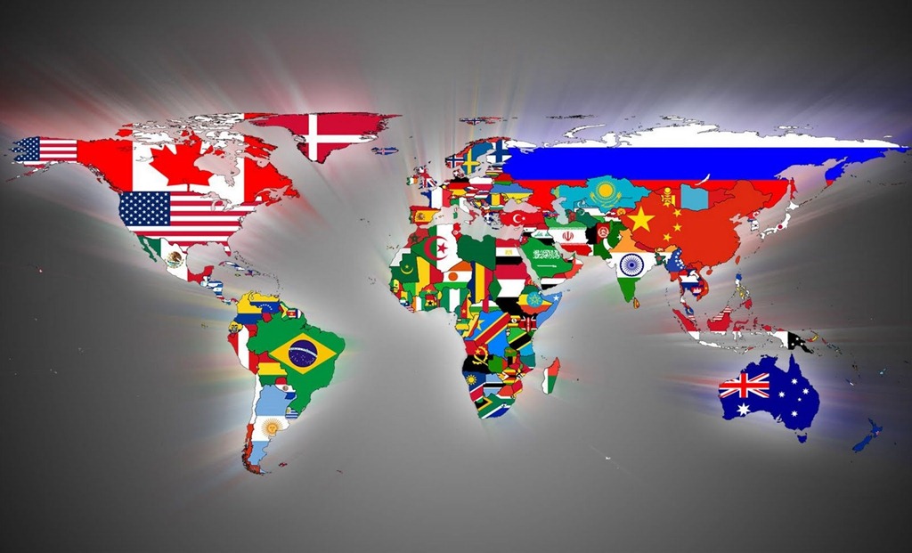 world flag map