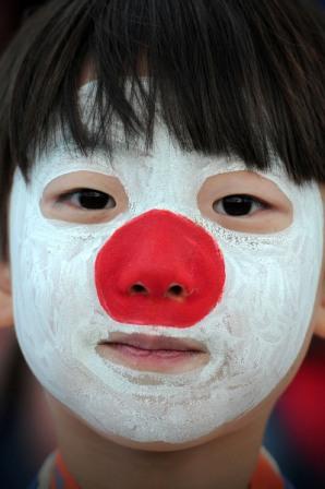 japan flag on face